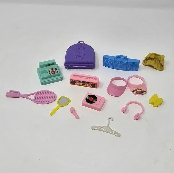 Mattel Other - Vintage Barbie Mattel Accessories 14 Piece Lot Boombox Cash Register Microphone